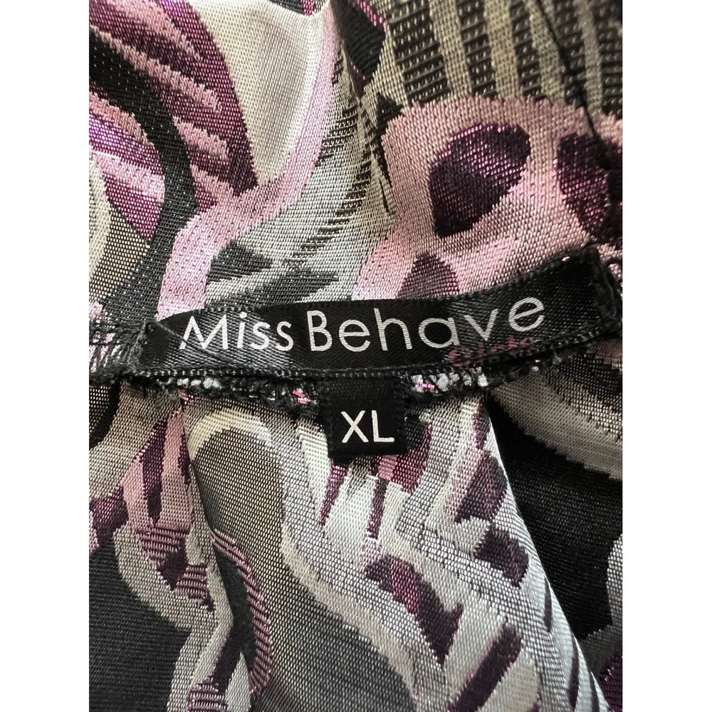 Miss Behave Tween XL Purple Floral Brocade Crop Top and Skirt Set